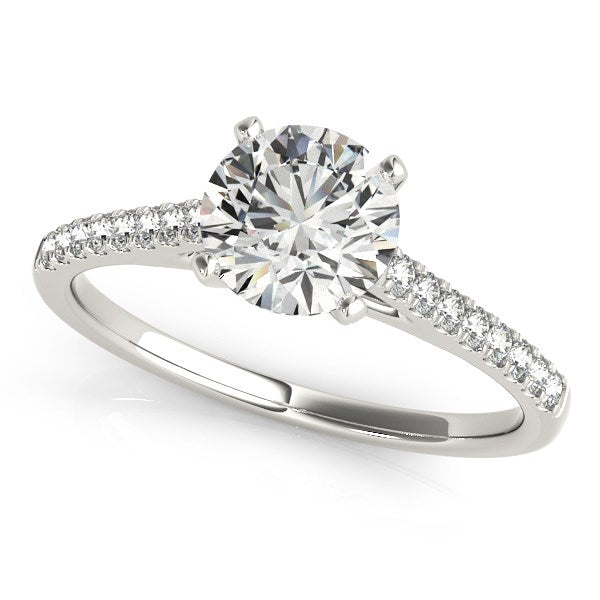 14k White Gold Pronged Round Diamond Engagement Ring (1 5/8 cttw) - The Best Accessory