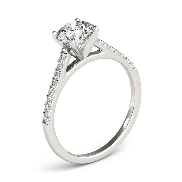 14k White Gold Pronged Round Diamond Engagement Ring (1 5/8 cttw) - The Best Accessory