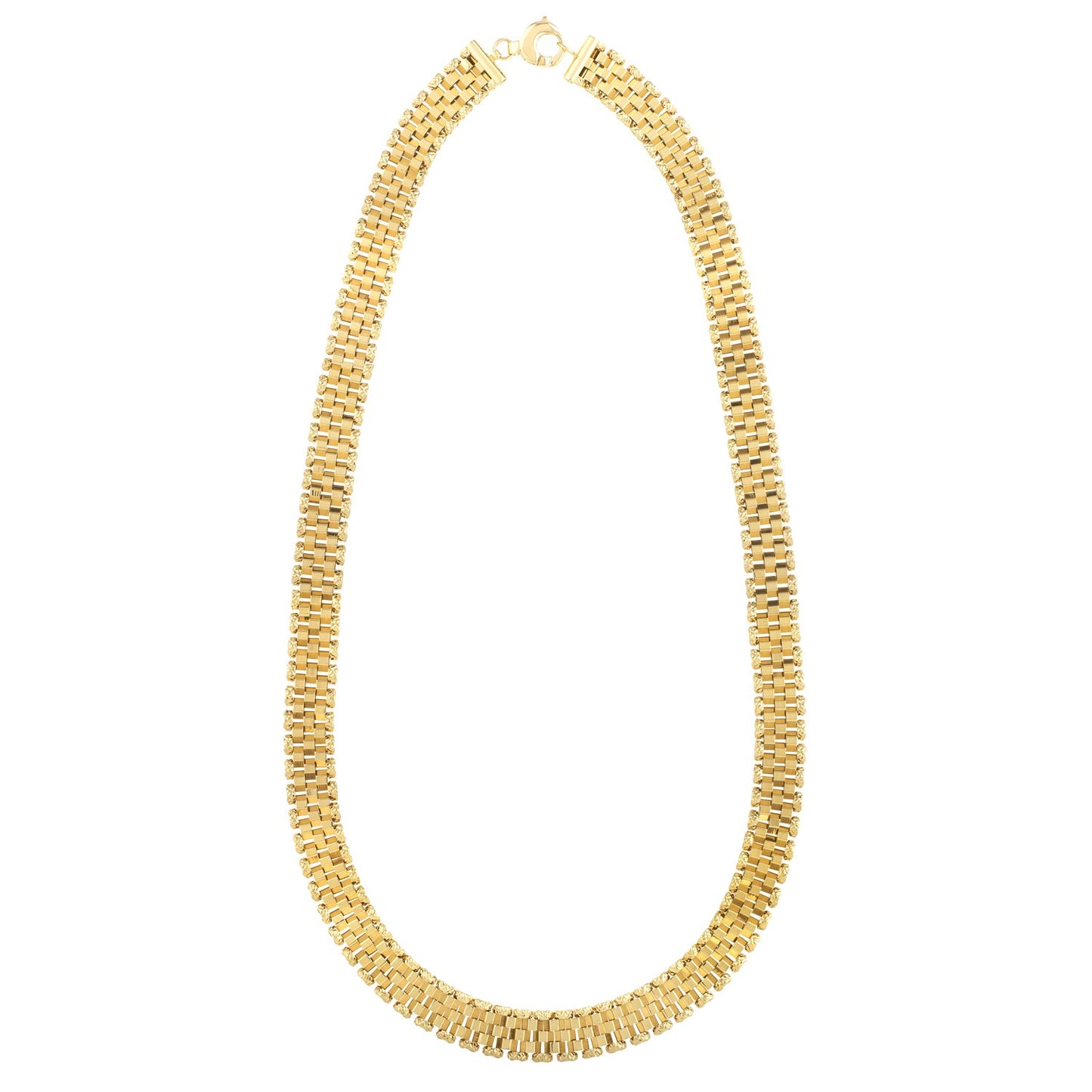 14k Yellow Gold Faceted Panther Link Chain Necklace - The Best Accessory