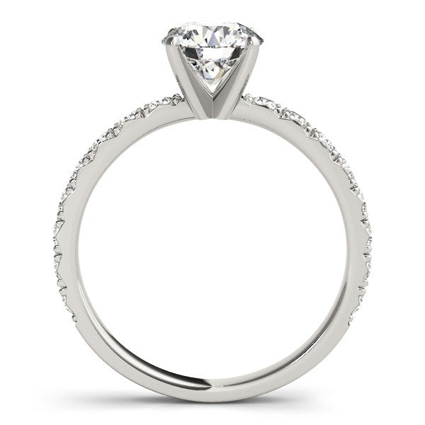 14k White Gold Single Row Shank Round Diamond Engagement Ring (1 1/3 cttw) - The Best Accessory