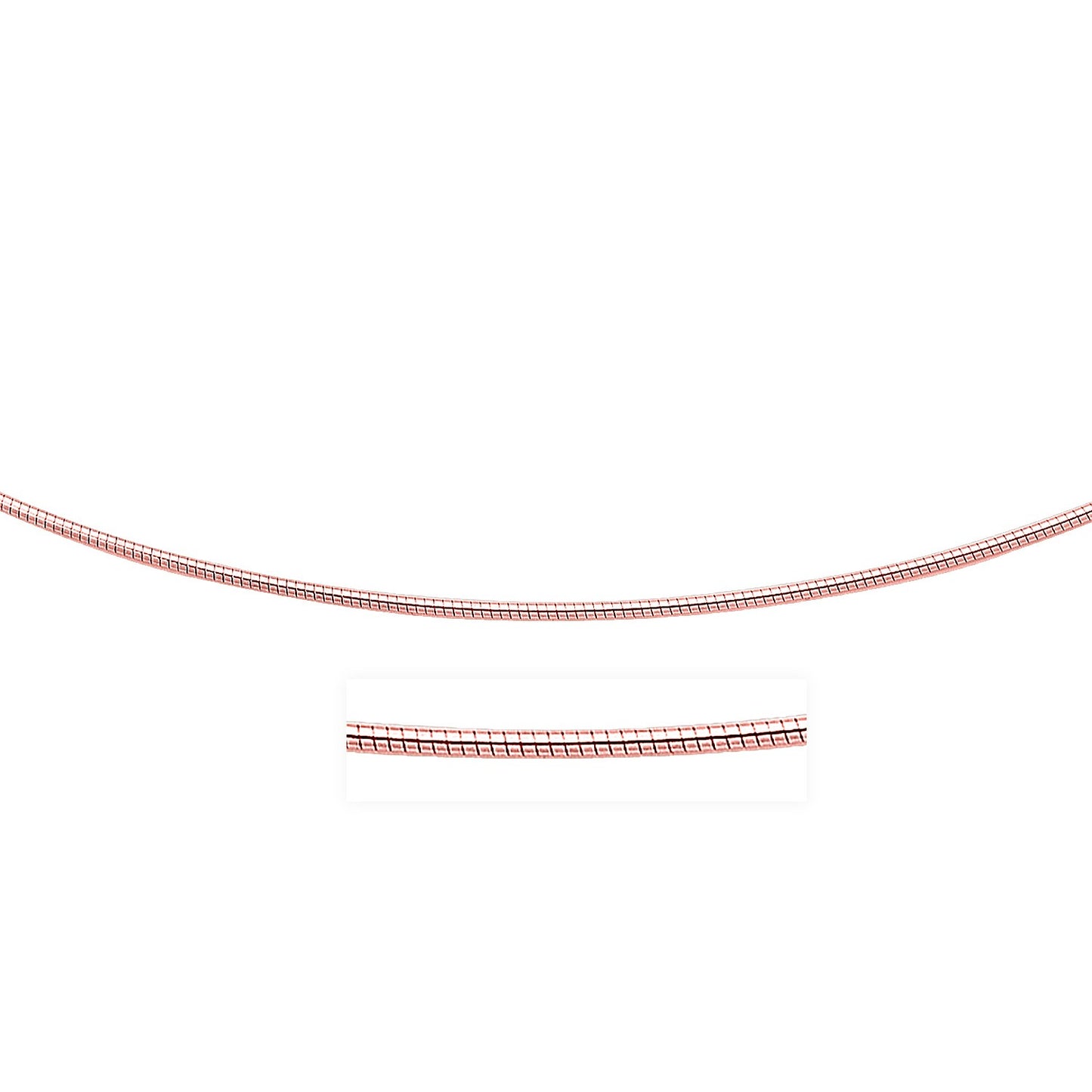 14k Rose Gold Necklace in a Round Omega Chain Style - The Best Accessory