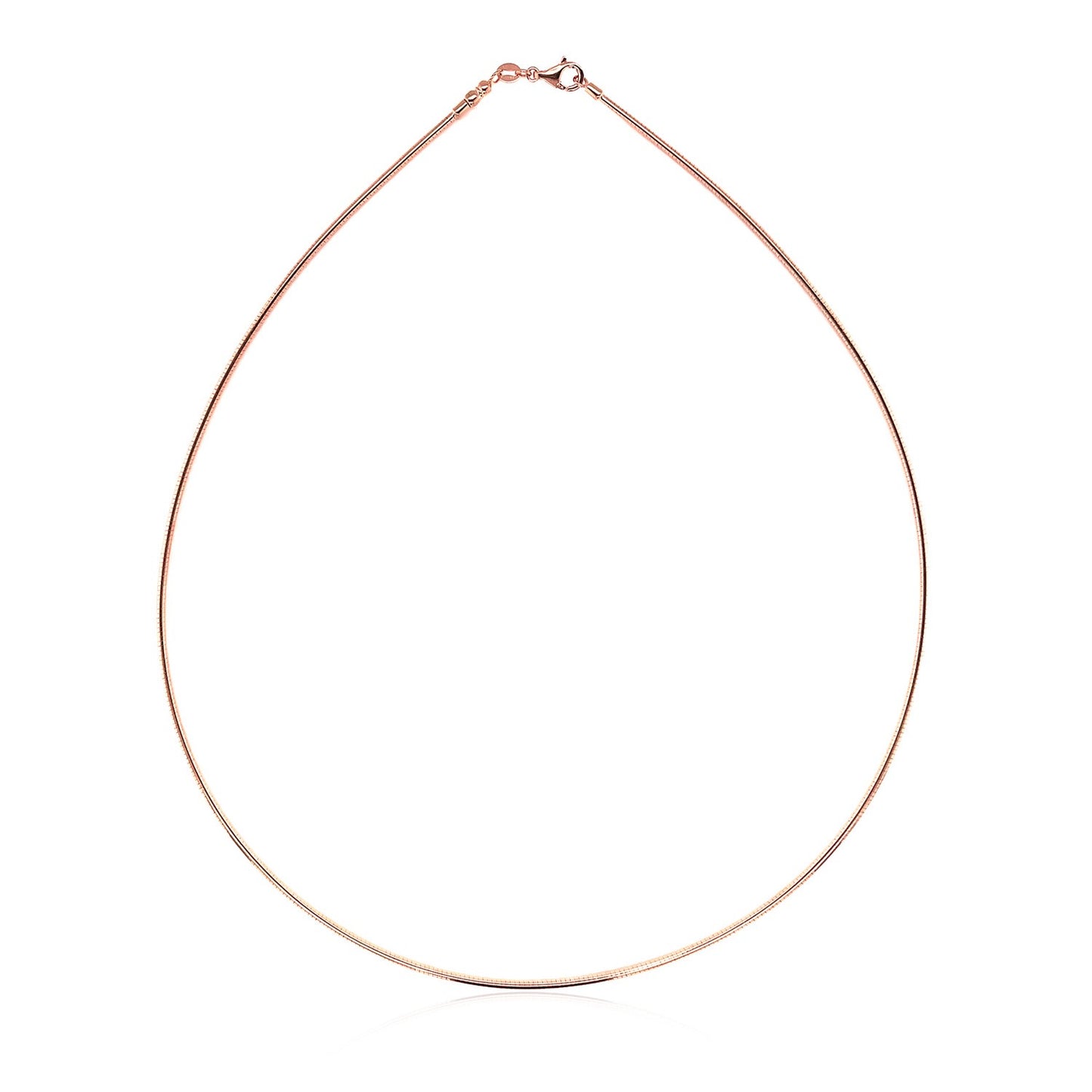 14k Rose Gold Necklace in a Round Omega Chain Style - The Best Accessory