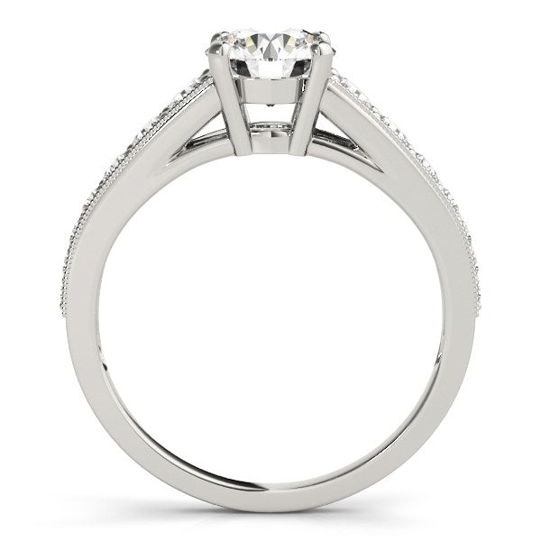 14k White Gold Antique Tapered Shank Diamond Engagement Ring (1 3/8 cttw) - The Best Accessory