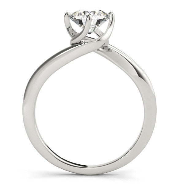14k White Gold Bypass Style Solitaire Round Diamond Engagement Ring (1 cttw) - The Best Accessory