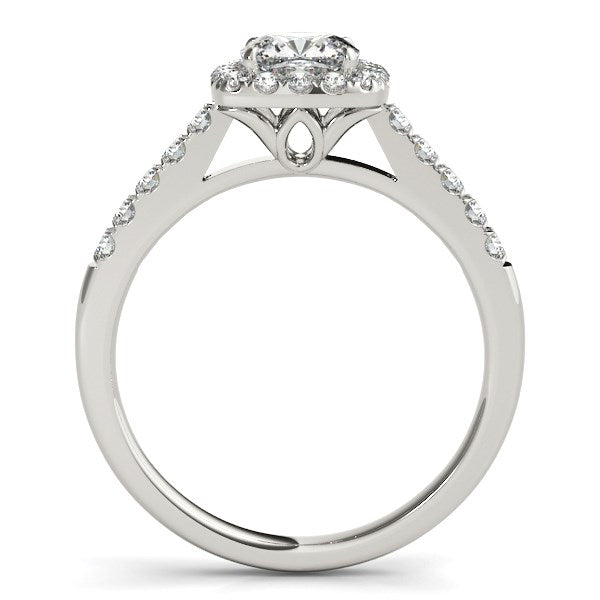 14k White Gold Square Outer Shape Round Diamond Engagement Ring (3/4 cttw) - The Best Accessory