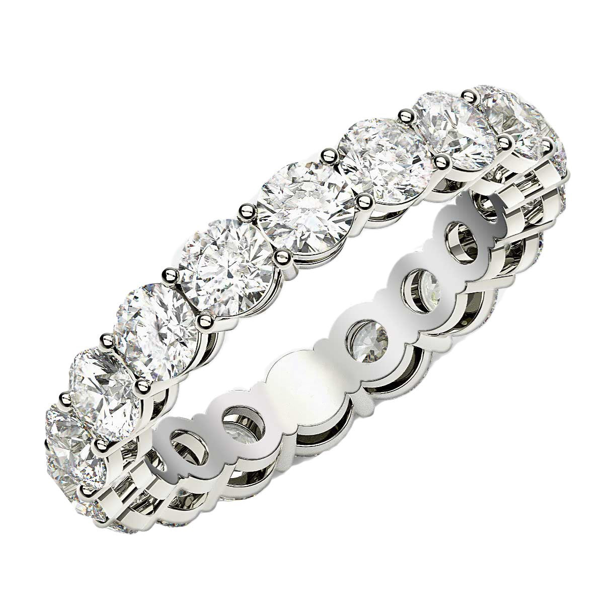 Round Cut Lab Grown Diamond Eternity Ring in 14k White Gold (2 cttw FG/VS2) - The Best Accessory