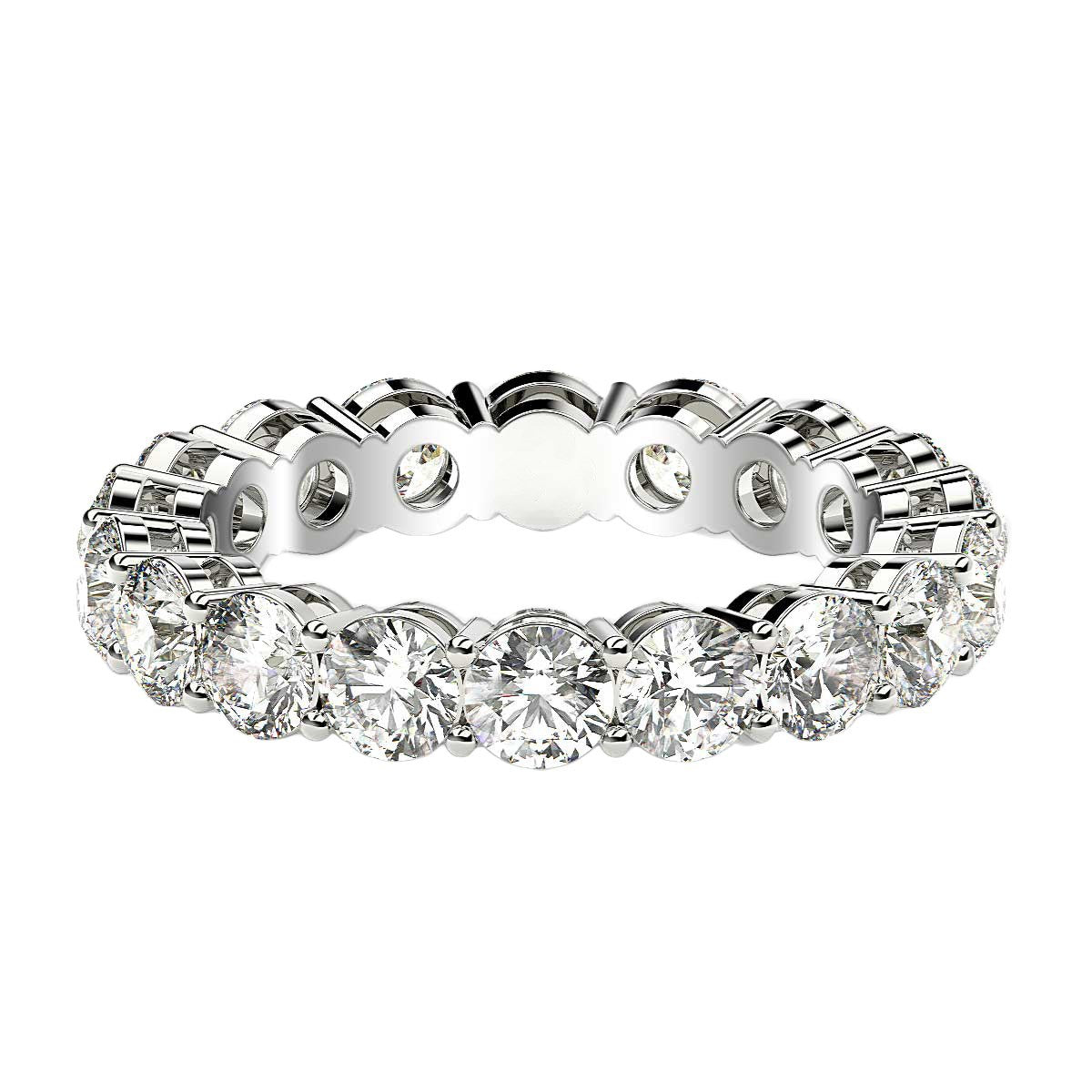 Round Cut Lab Grown Diamond Eternity Ring in 14k White Gold (2 cttw FG/VS2) - The Best Accessory
