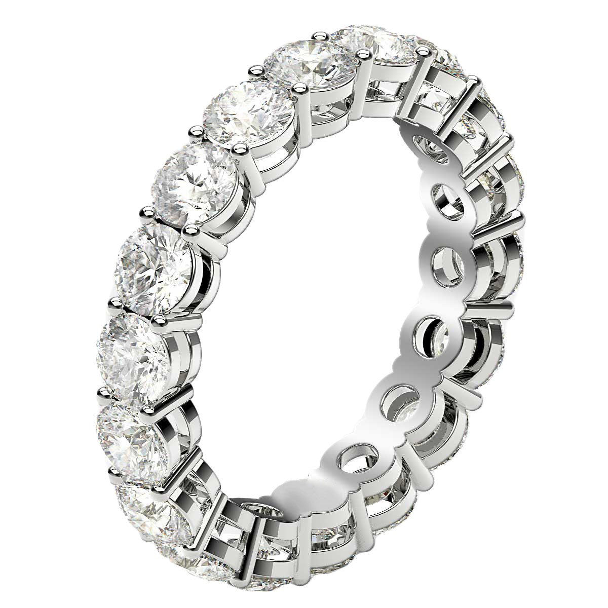 Round Cut Lab Grown Diamond Eternity Ring in 14k White Gold (2 cttw FG/VS2) - The Best Accessory