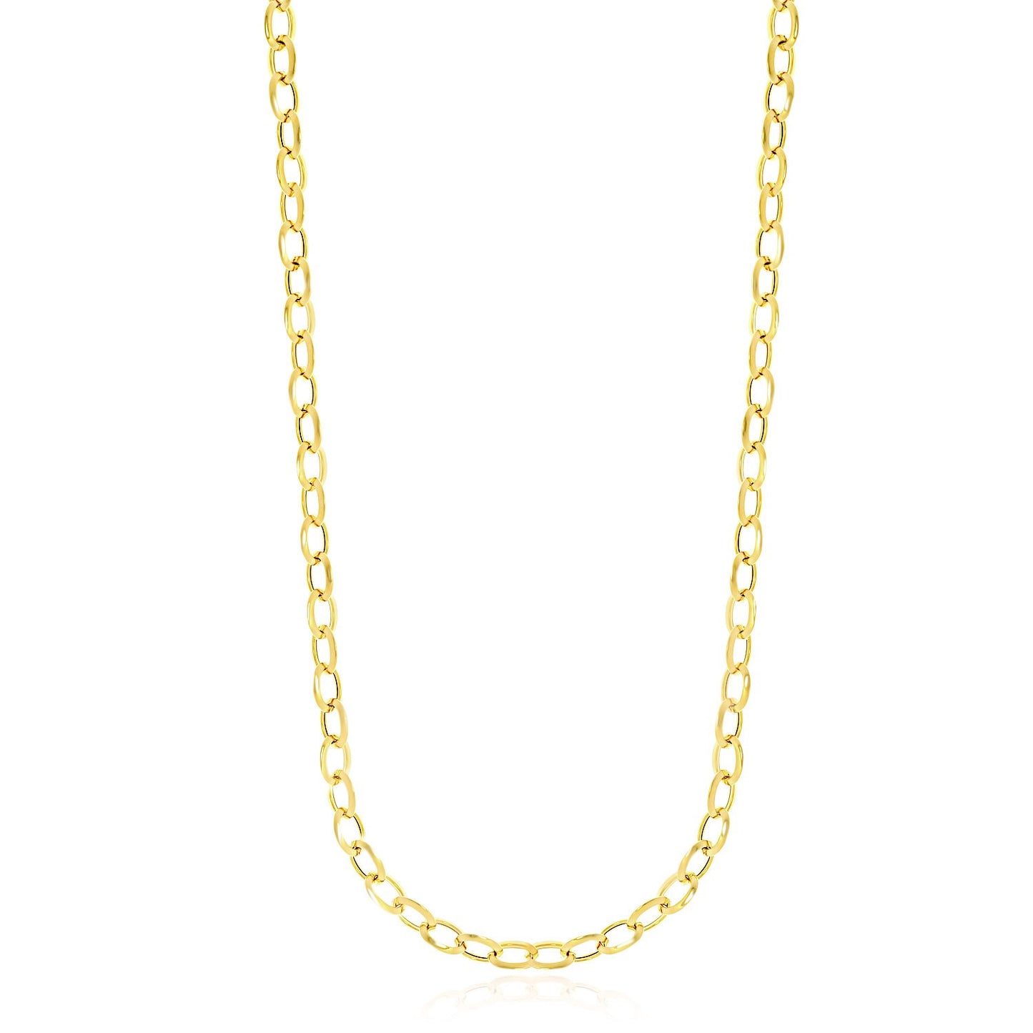 14k Yellow Gold Cable Chain Style Polished Necklace - The Best Accessory