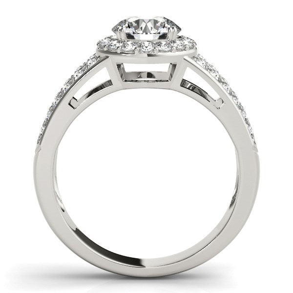 14k White Gold Round Split Shank Style Diamond Engagement Ring (1 1/2 cttw) - The Best Accessory