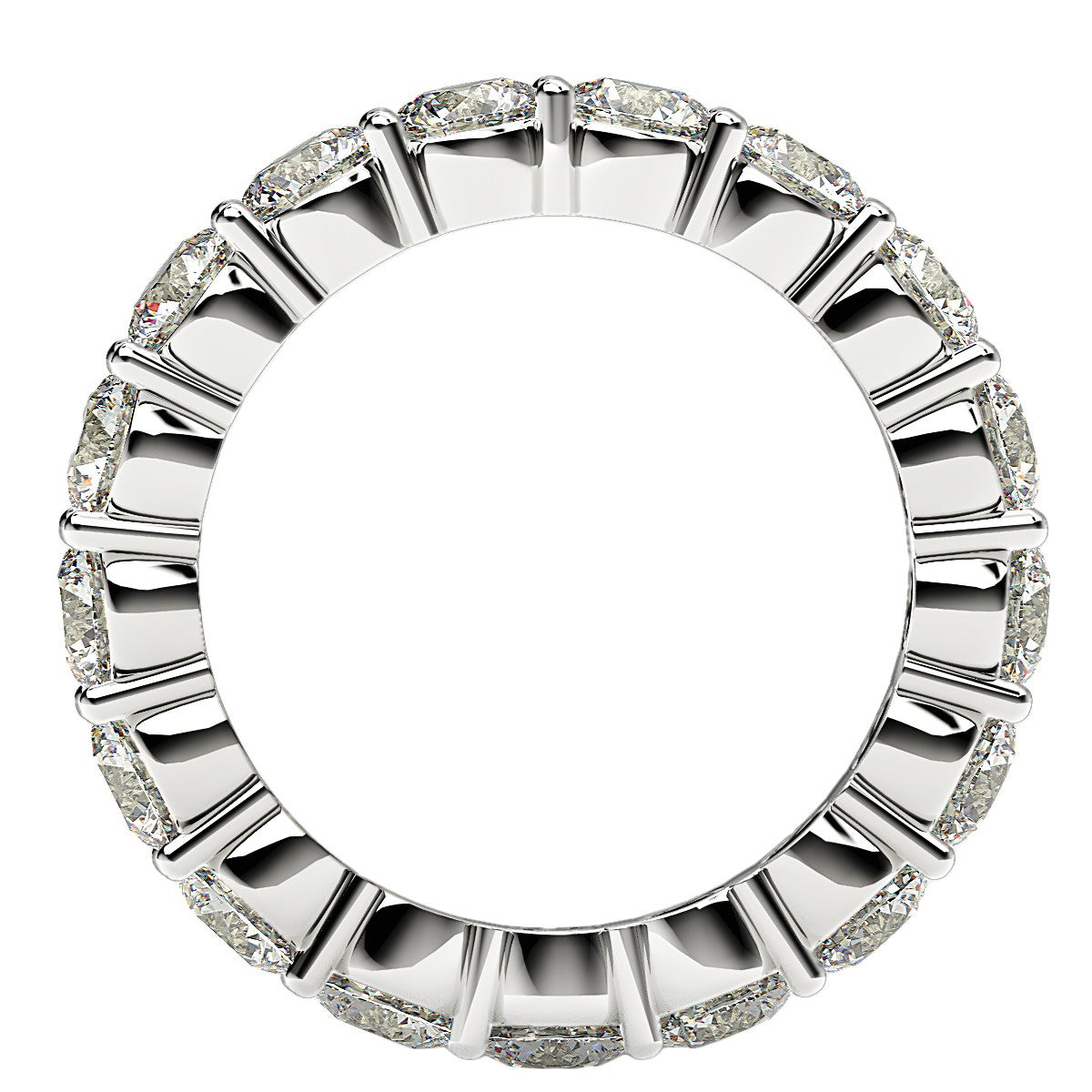 Round Cut Lab Grown Diamond Eternity Ring in 14k White Gold (3 cttw FG/VS2) - The Best Accessory
