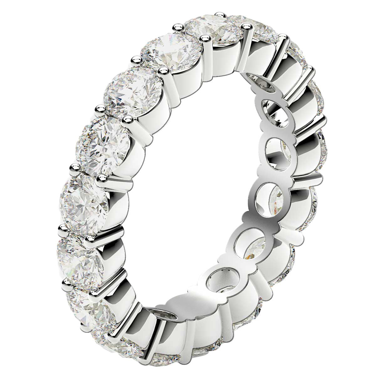Round Cut Lab Grown Diamond Eternity Ring in 14k White Gold (3 cttw FG/VS2) - The Best Accessory