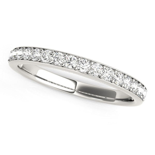 14k White Gold Prong Set Wedding Band with Diamonds (1/3 cttw) - The Best Accessory