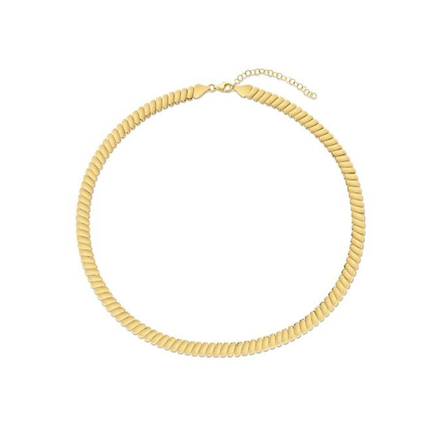 14k Yellow Gold Rib Link Necklace - The Best Accessory