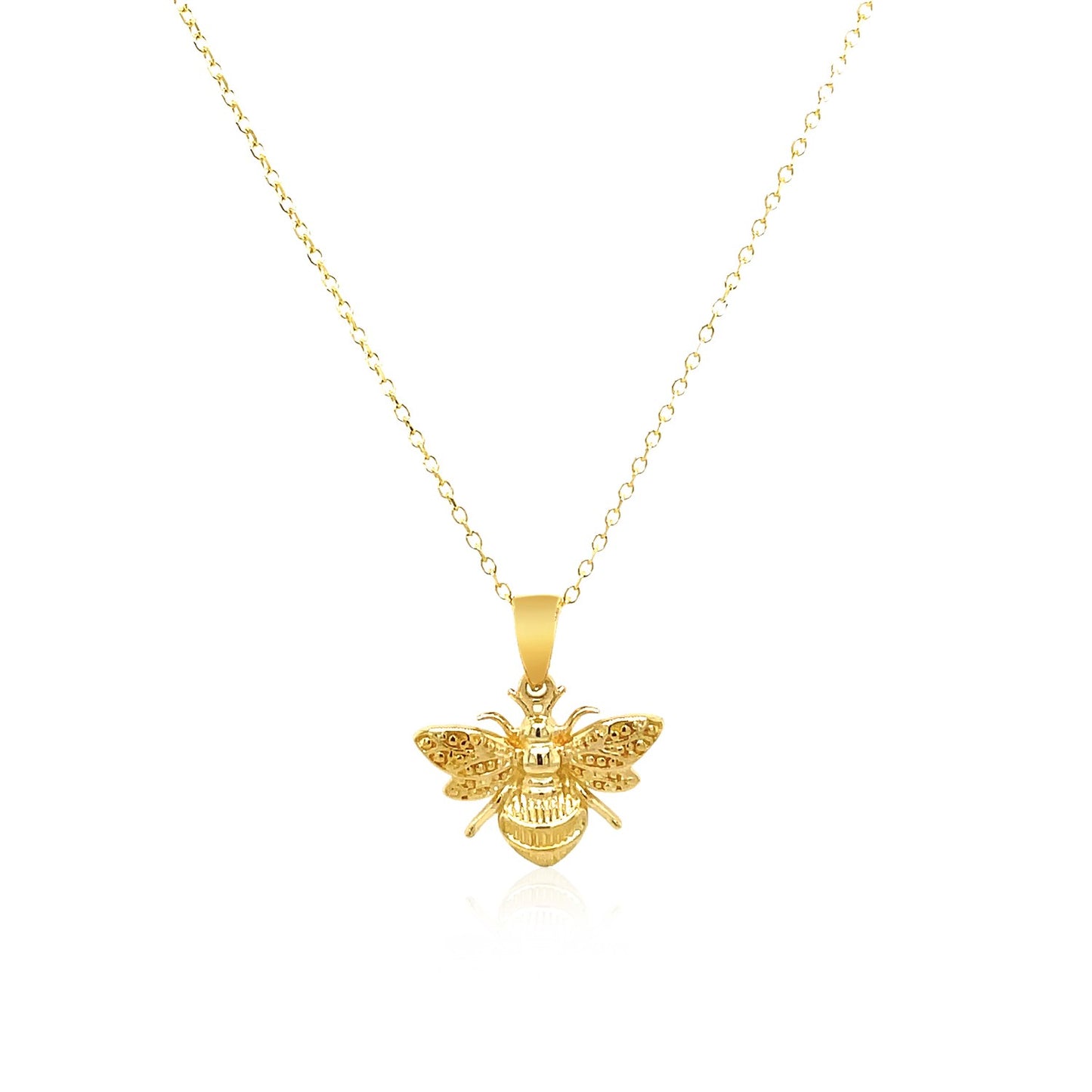 14K Yellow Gold Bee Necklace - The Best Accessory