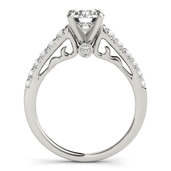 14k White Gold Scalloped Single Row Band Diamond Engagement Ring (1 3/8 cttw) - The Best Accessory