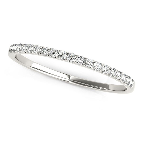 14k White Gold Pave Setting Diamond Wedding Ring (1/8 cttw) - The Best Accessory
