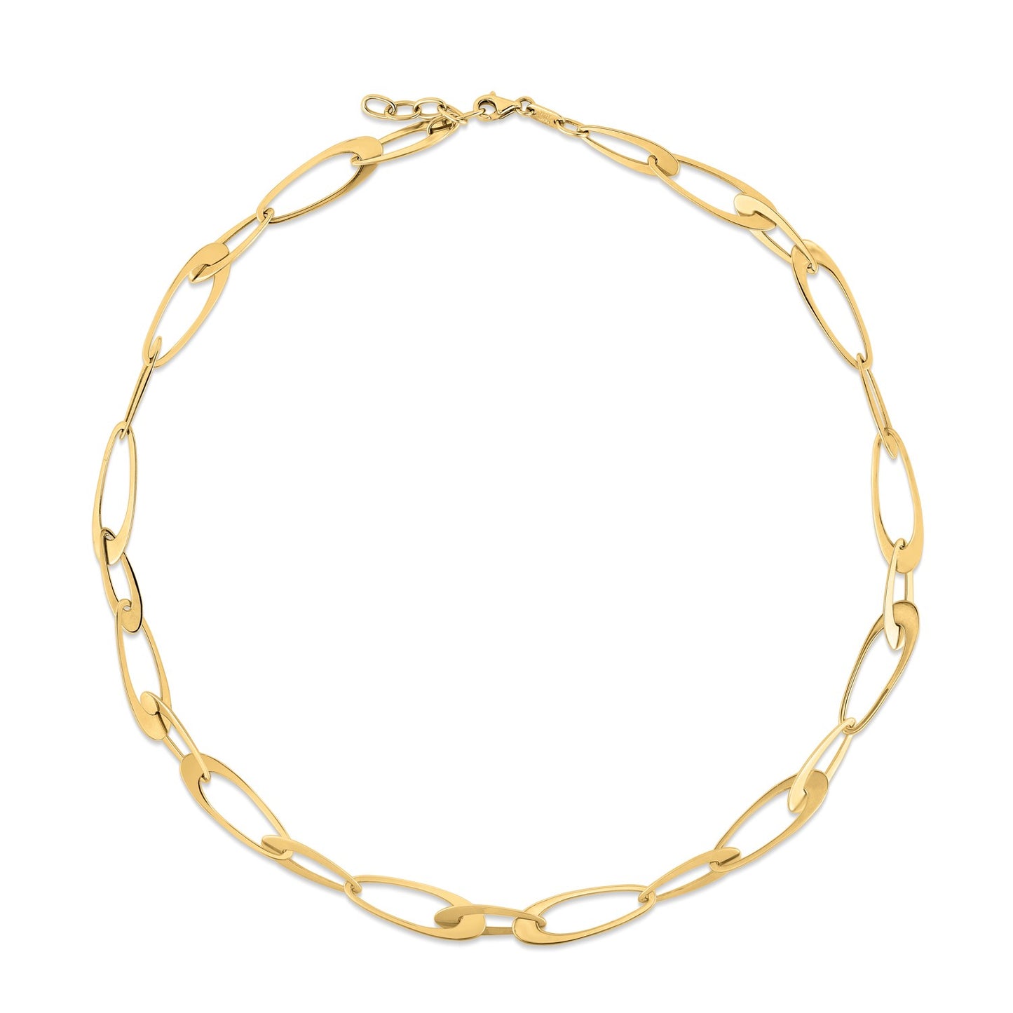 14K Yellow Gold Italian Oval Links Necklace - The Best Accessory