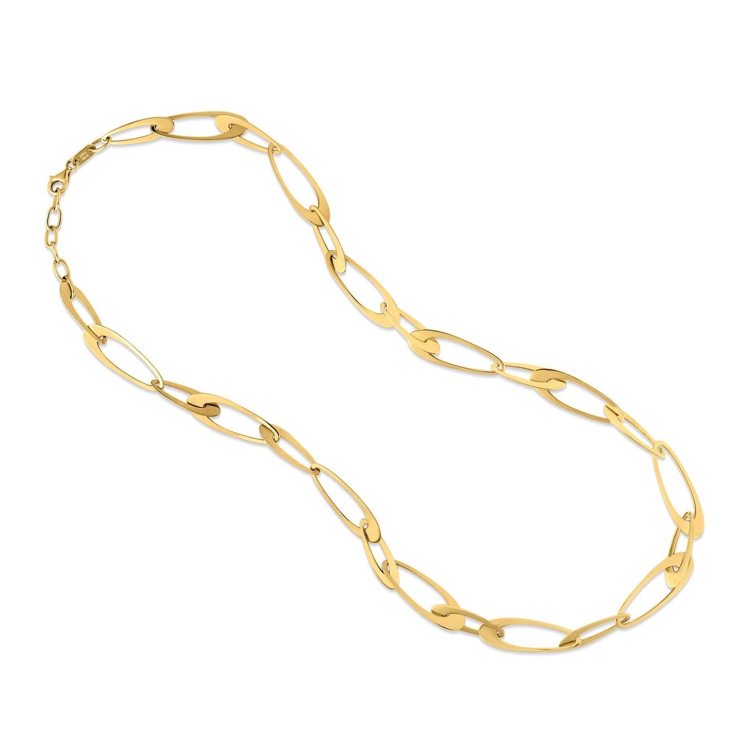 14K Yellow Gold Italian Oval Links Necklace - The Best Accessory