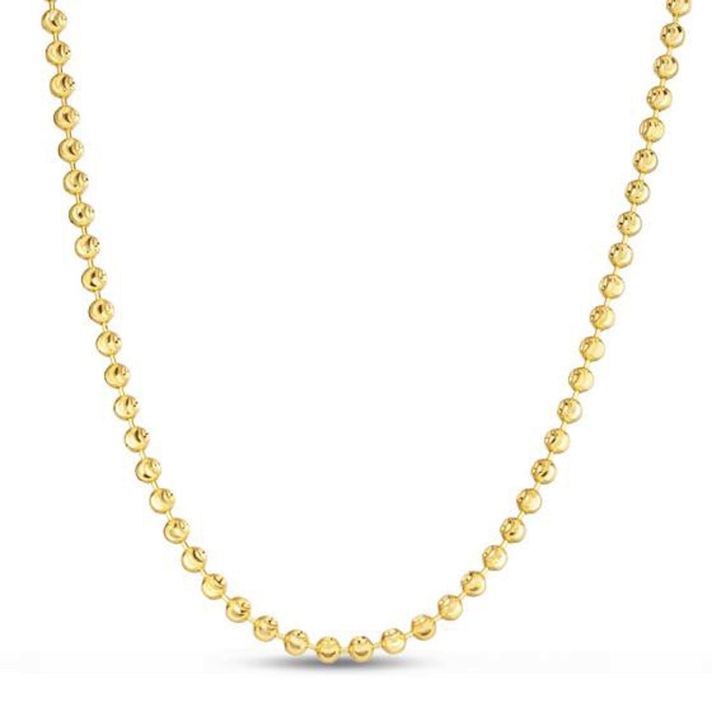 Moon Cut Bead Chain in 14k Yellow Gold (4.00 mm) - The Best Accessory