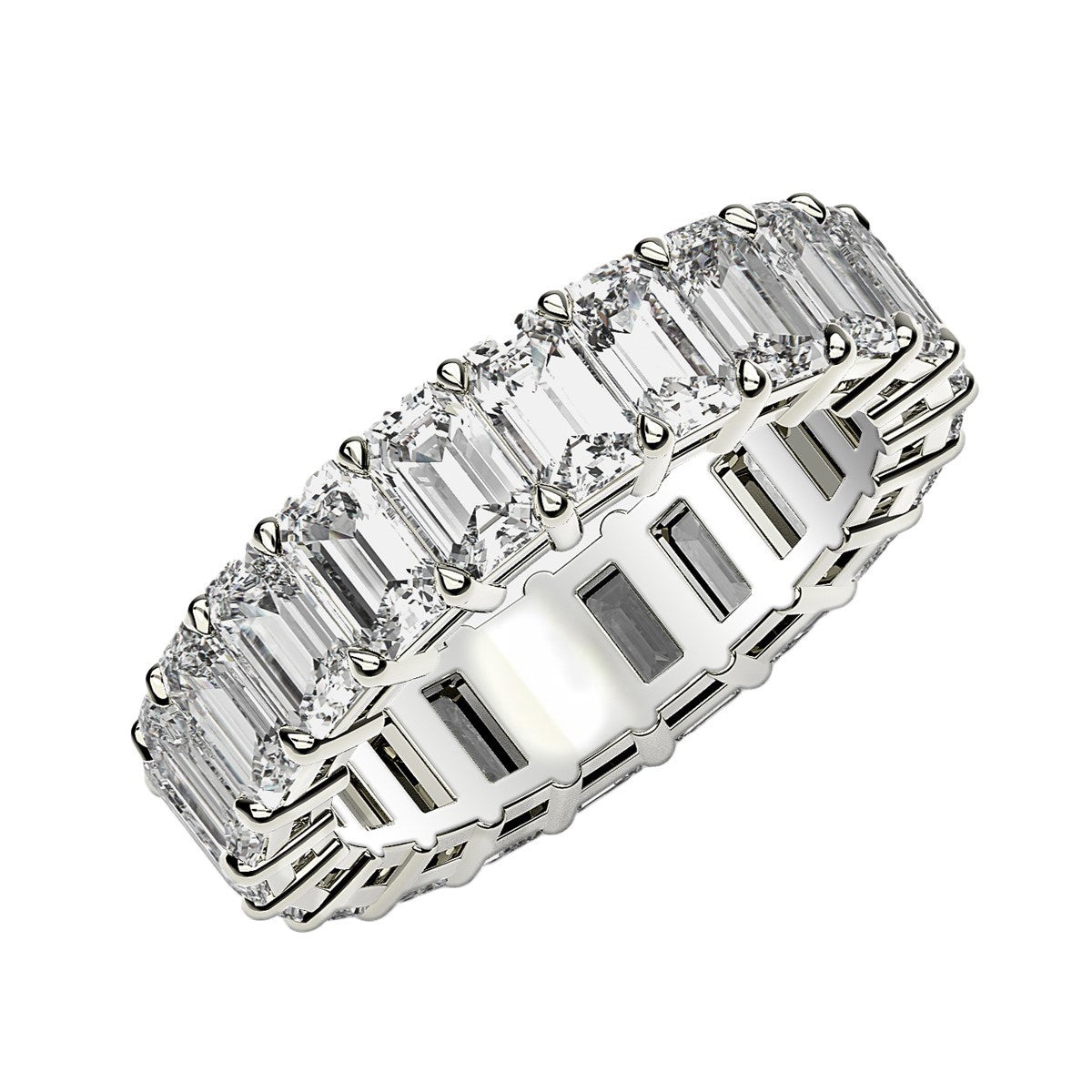Emerald Cut Lab Grown Diamond Eternity Ring in 14k White Gold (2 cttw FG/VS2) - The Best Accessory