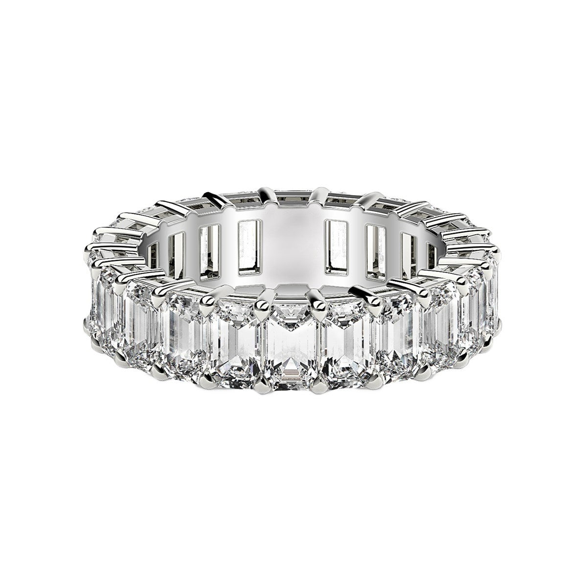 Emerald Cut Lab Grown Diamond Eternity Ring in 14k White Gold (2 cttw FG/VS2) - The Best Accessory
