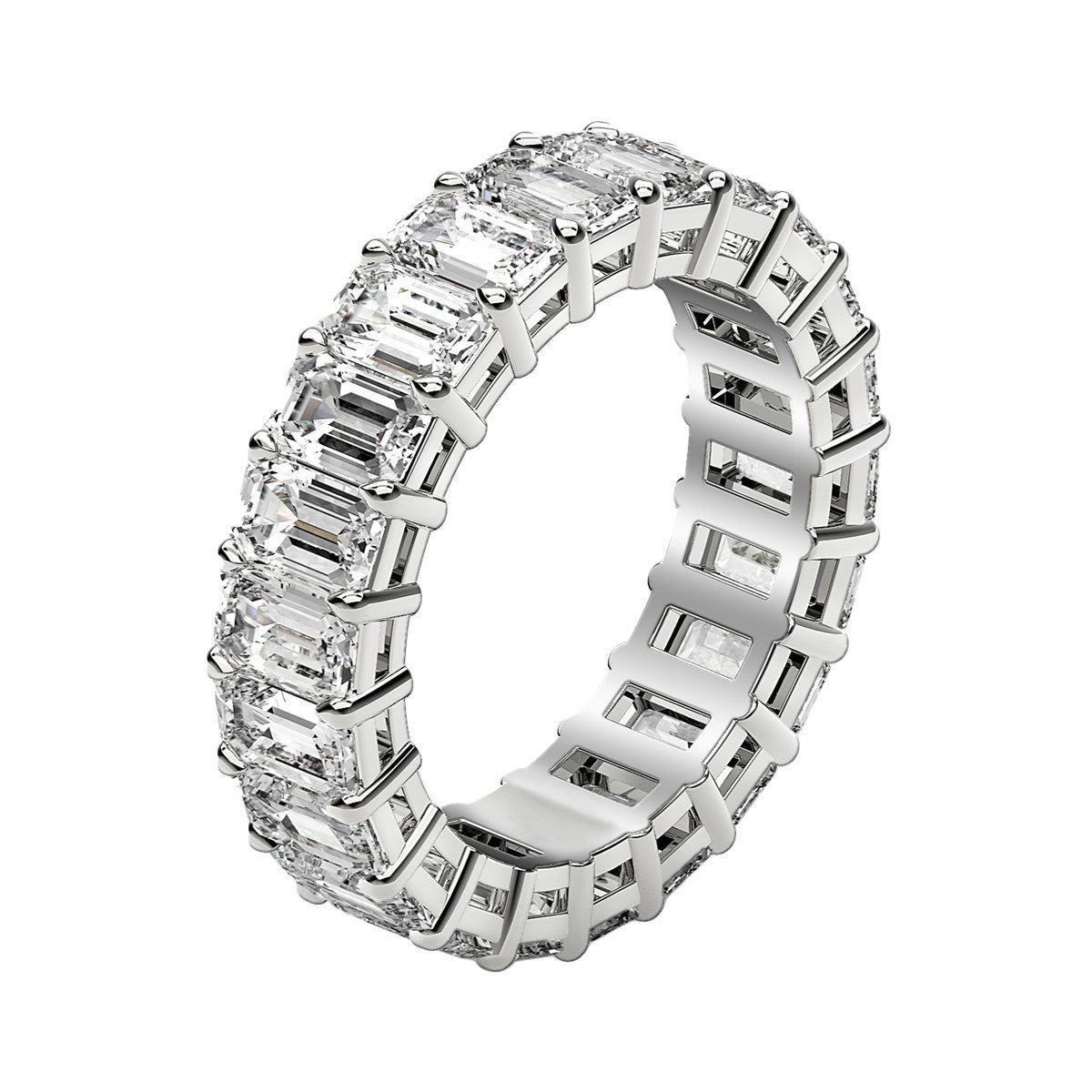 Emerald Cut Lab Grown Diamond Eternity Ring in 14k White Gold (2 cttw FG/VS2) - The Best Accessory