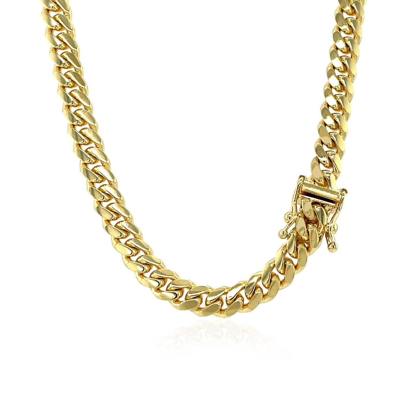 14k Yellow Gold Classic Miami Cuban Solid Chain (4.90 mm) - The Best Accessory