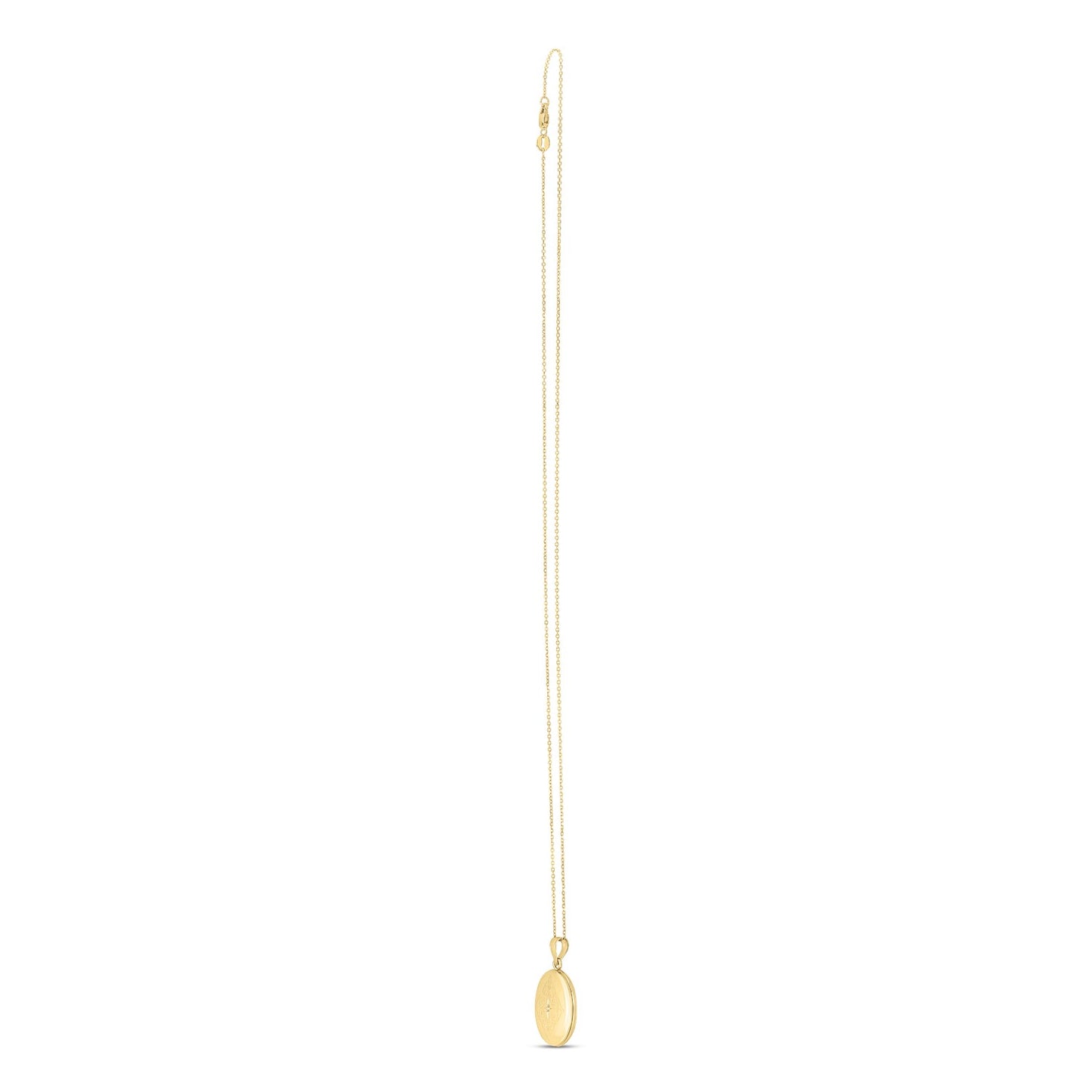 14k Yellow Gold Oval Etched Locket Necklace - The Best Accessory
