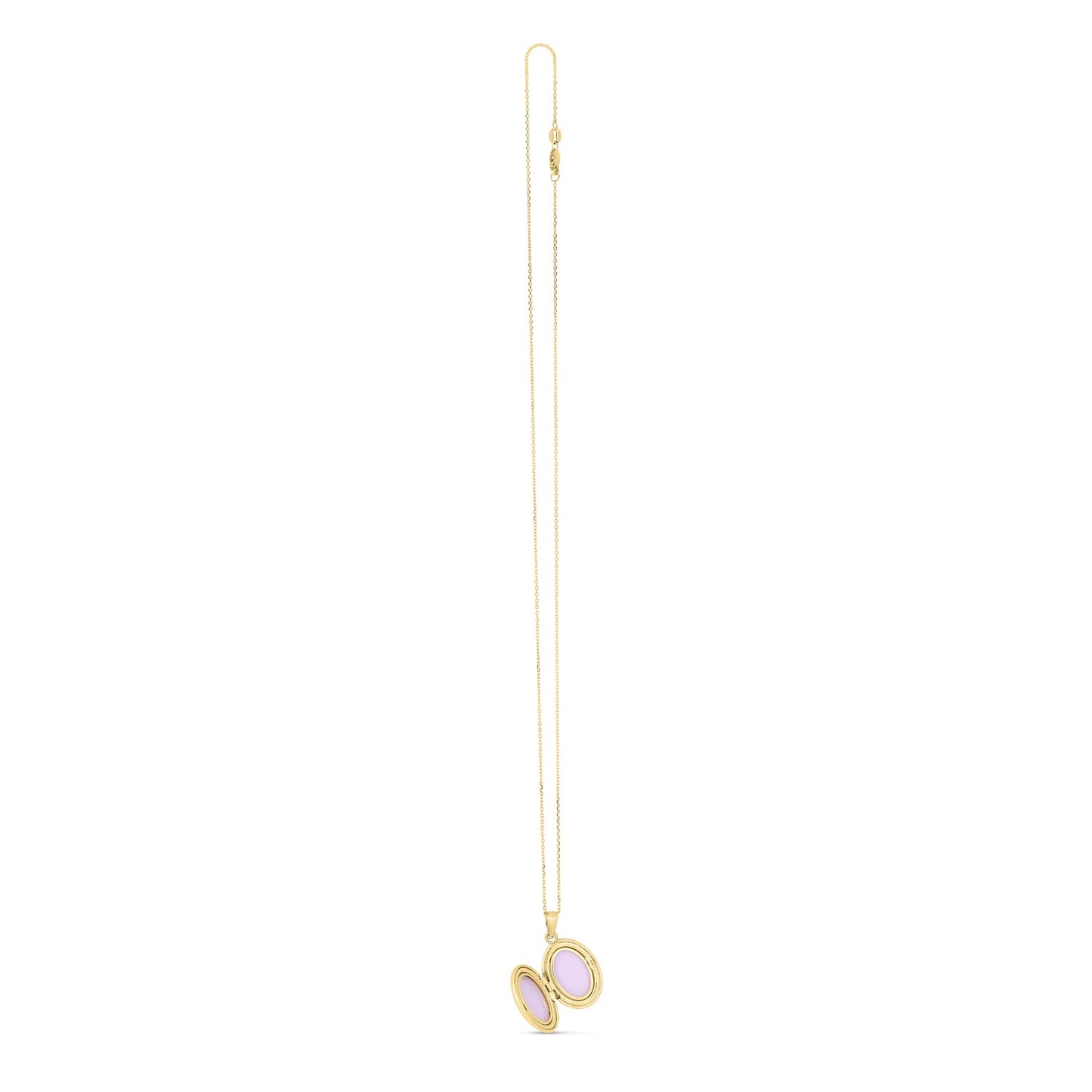 14k Yellow Gold Oval Etched Locket Necklace - The Best Accessory