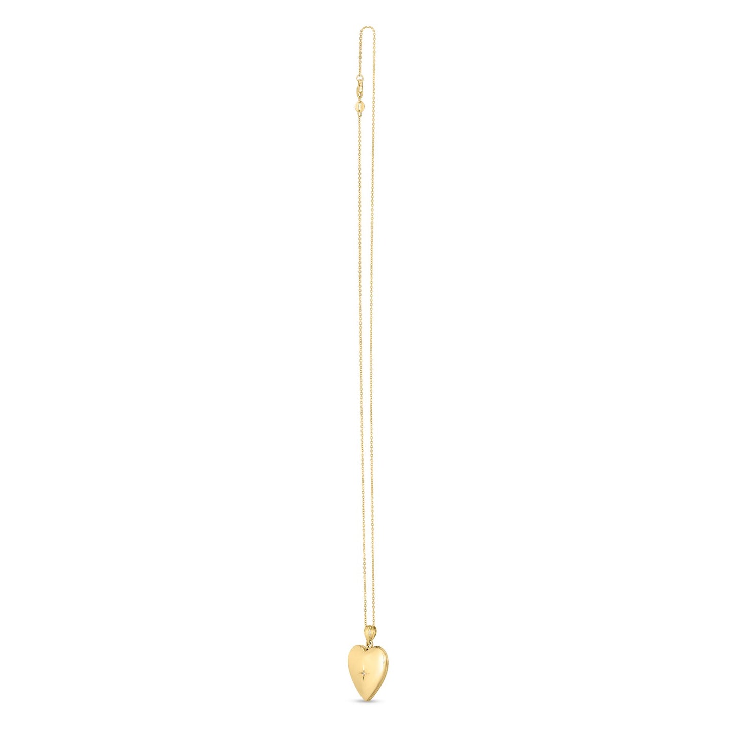 14k Yellow Gold Diamond Heart Locket Necklace - The Best Accessory