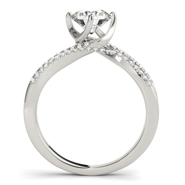 14k White Gold Spiral Design Pronged Diamond Engagement Ring (1 1/8 cttw) - The Best Accessory