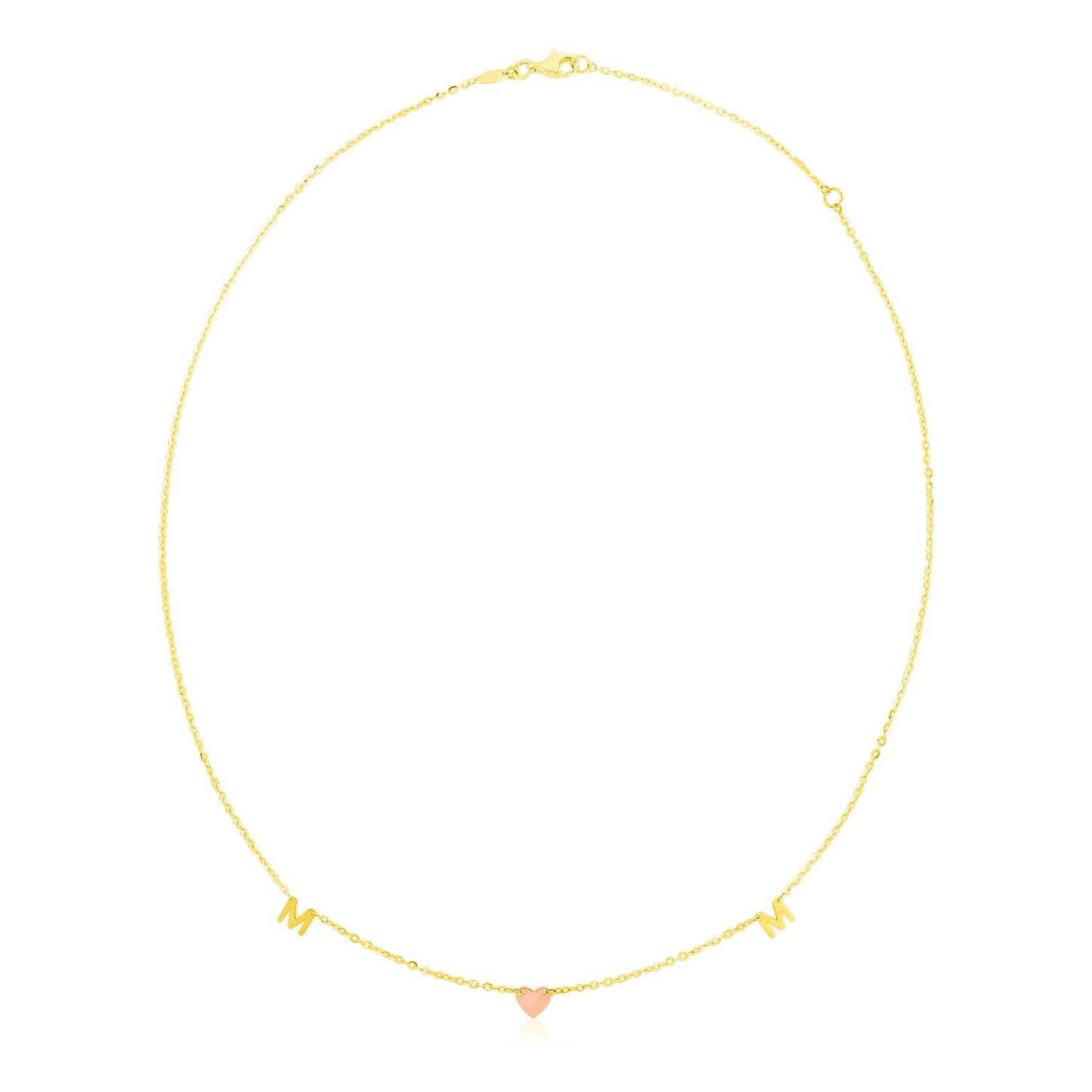 14k Yellow and Rose Gold Mom Necklace - The Best Accessory
