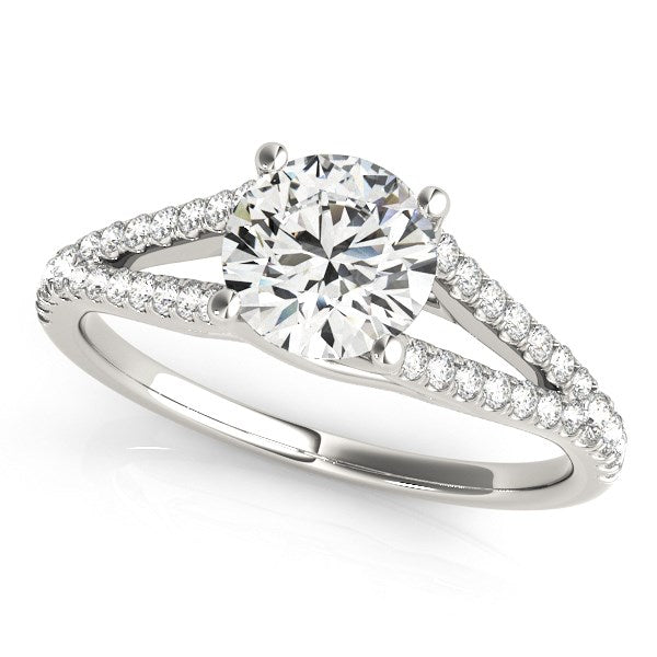 14k White Gold Split Shank Round Pronged Diamond Engagement Ring (1 1/8 cttw) - The Best Accessory