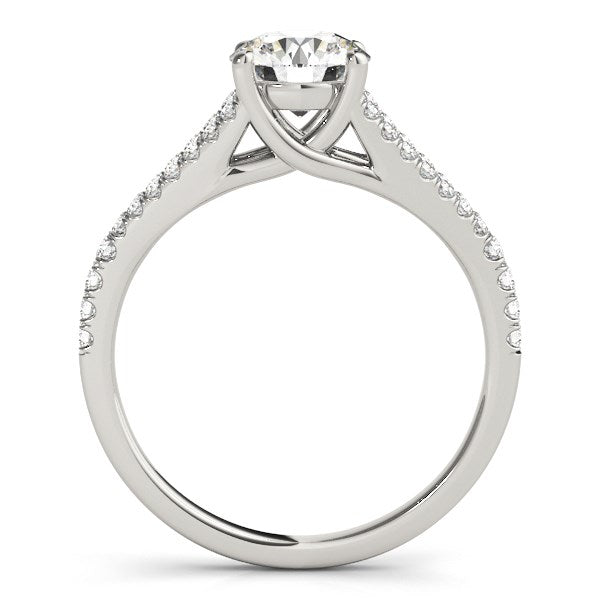 14k White Gold Split Shank Round Pronged Diamond Engagement Ring (1 1/8 cttw) - The Best Accessory