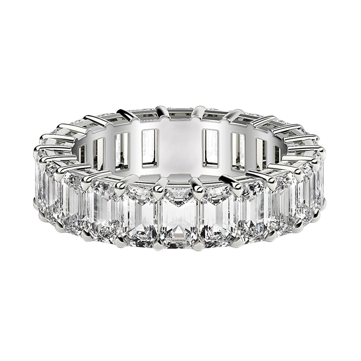 Emerald Cut Lab Grown Diamond Eternity Ring in 14k White Gold (4 cttw FG/VS2) - The Best Accessory