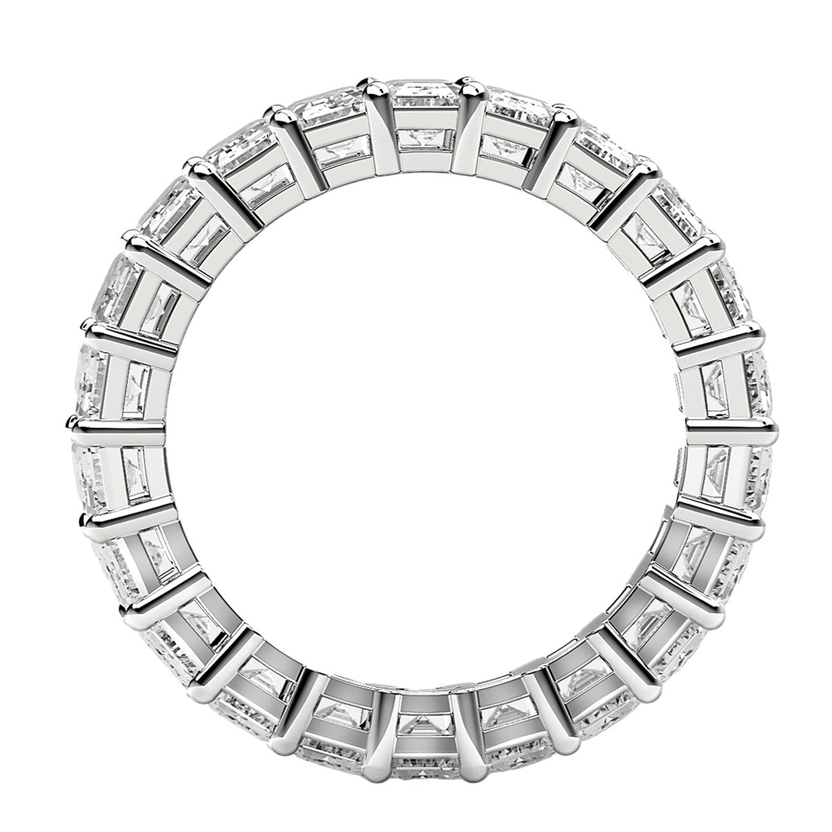 Emerald Cut Lab Grown Diamond Eternity Ring in 14k White Gold (4 cttw FG/VS2) - The Best Accessory