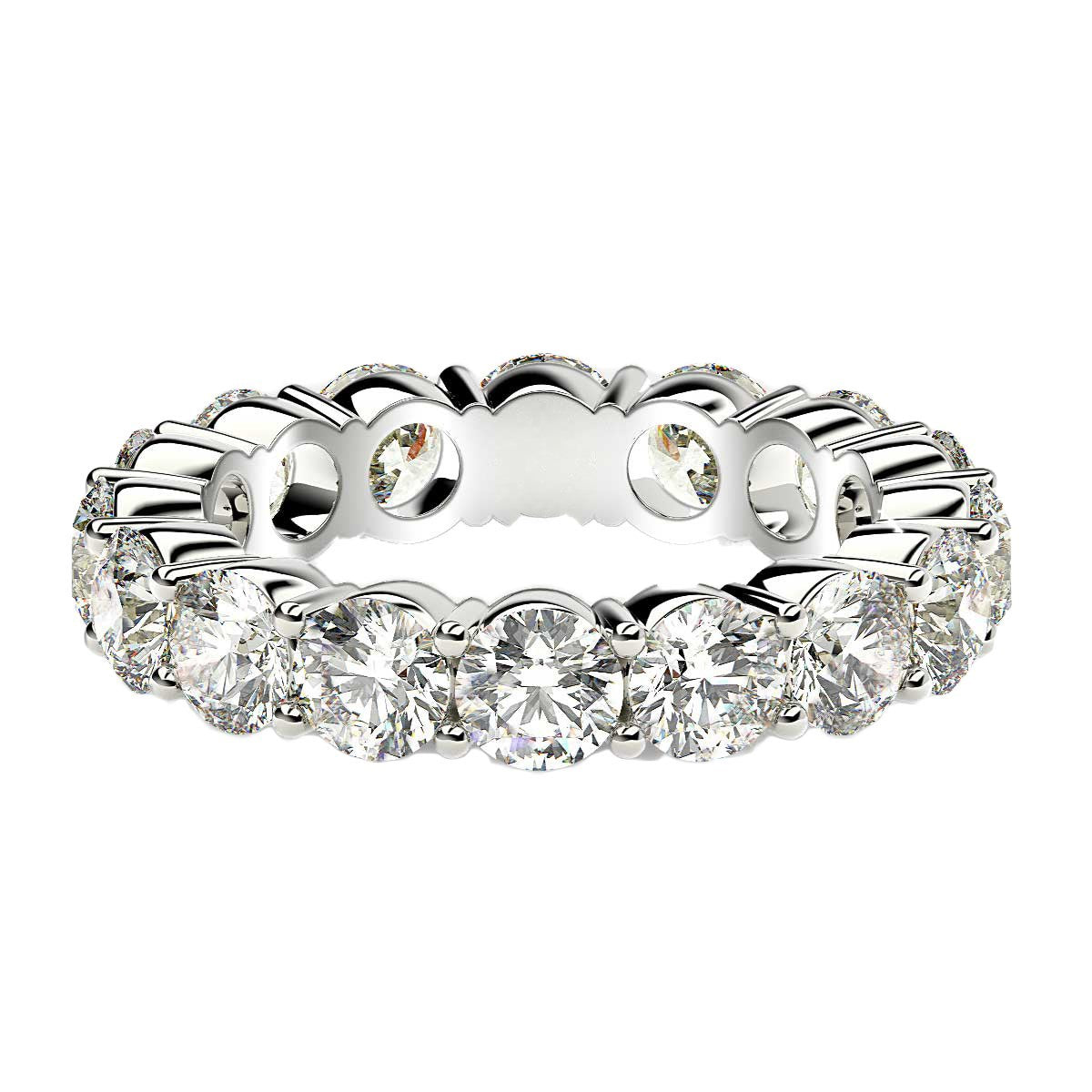 Round Cut Lab Grown Diamond Eternity Ring in 14k White Gold (4 cttw FG/VS2) - The Best Accessory