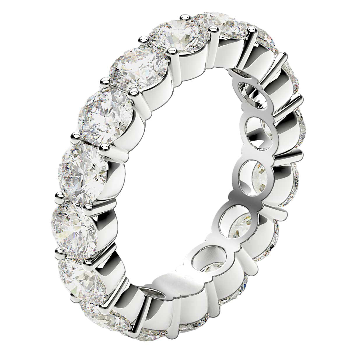 Round Cut Lab Grown Diamond Eternity Ring in 14k White Gold (4 cttw FG/VS2) - The Best Accessory
