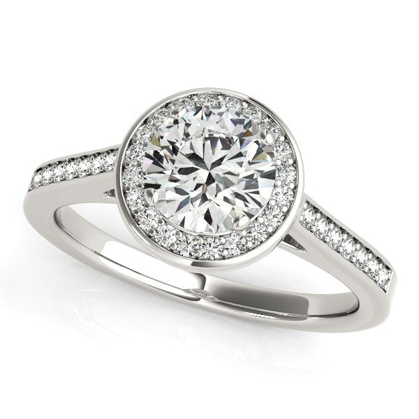 14k White Gold Halo Round Diamond Engagement Ring (1 1/4 cttw) - The Best Accessory