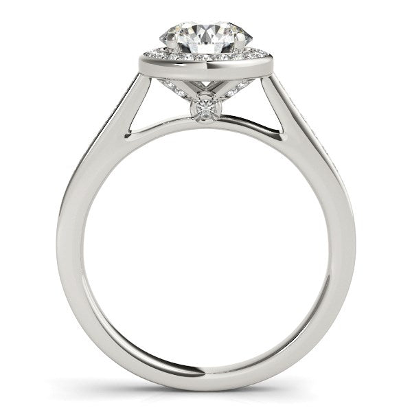 14k White Gold Halo Round Diamond Engagement Ring (1 1/4 cttw) - The Best Accessory