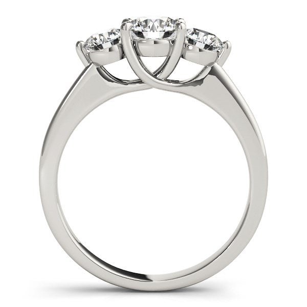 14k White Gold Classic 3 Stone Round Diamond Engagement Ring (1 cttw) - The Best Accessory