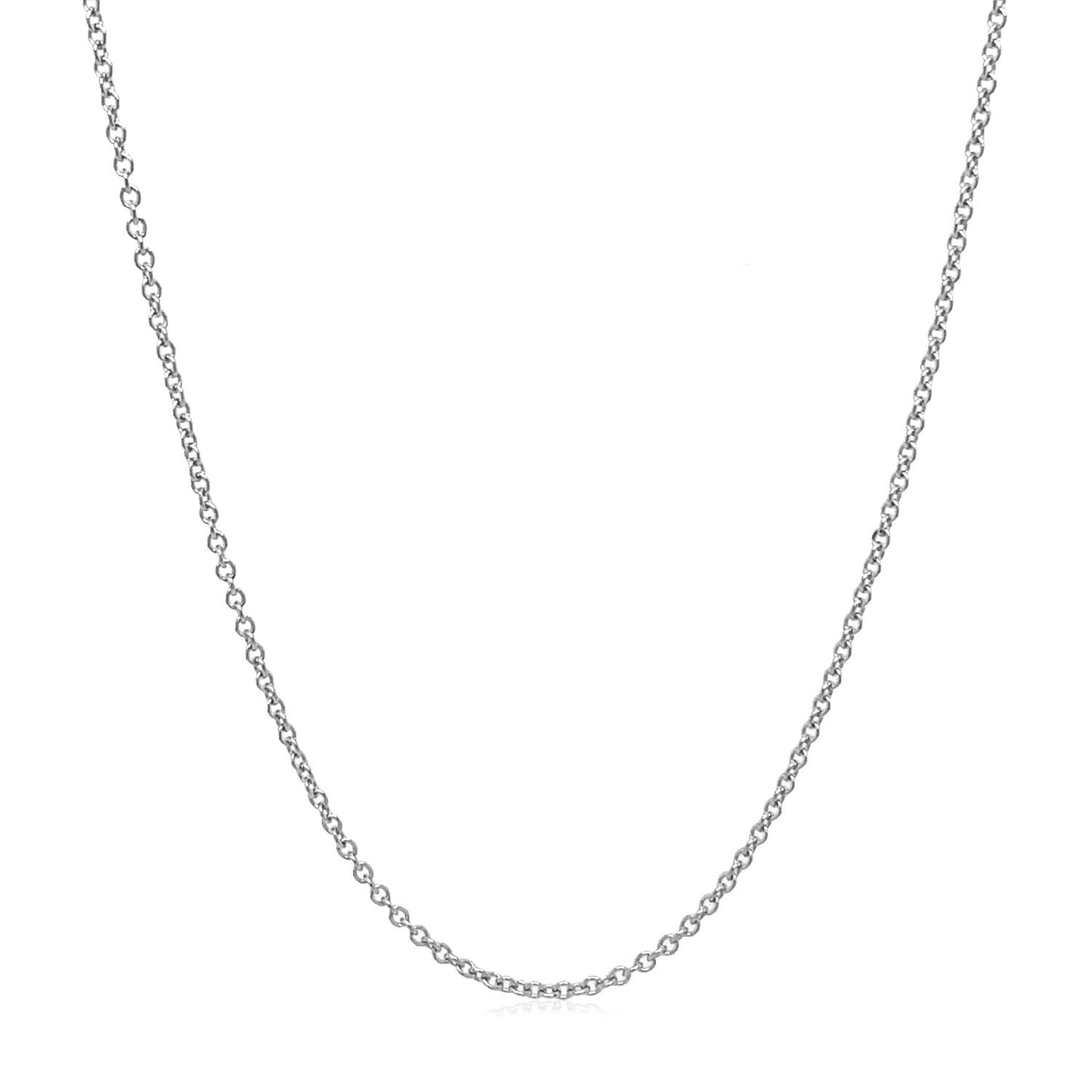 14k White Gold Round Cable Link Chain (1.30 mm) - The Best Accessory