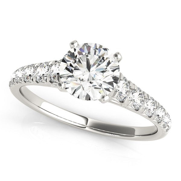14k White Gold Prong Set Graduated Diamond Engagement Ring (1 7/8 cttw) - The Best Accessory