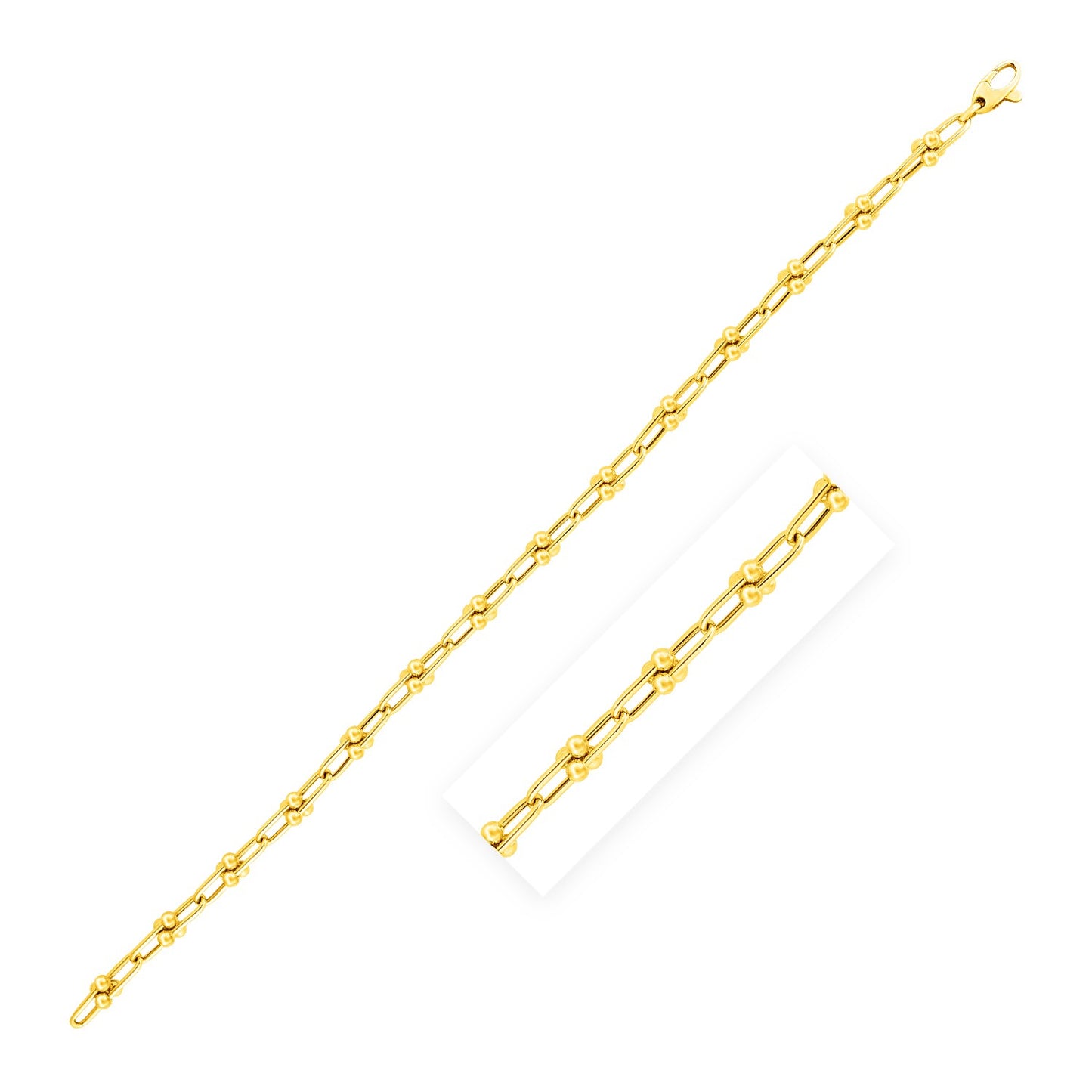 14k Yellow Gold 7 1/2 inch Jax Chain Bracelet (3.00 mm) - The Best Accessory