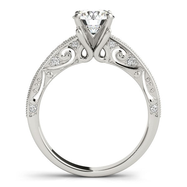 14k White Gold Antique Pronged Round Diamond Engagement Ring (1 1/8 cttw) - The Best Accessory