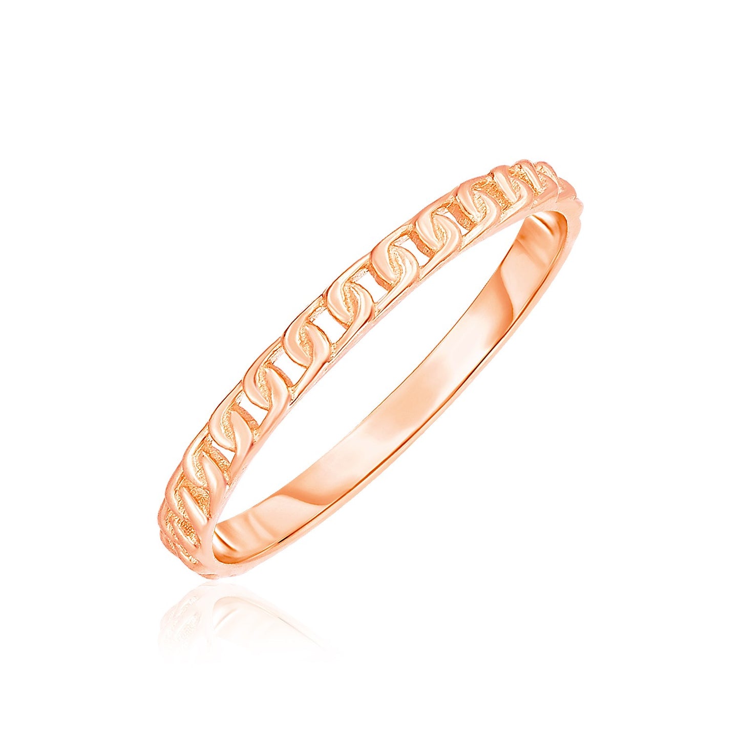 14k Rose Gold Ring with Bead Texture - The Best Accessory