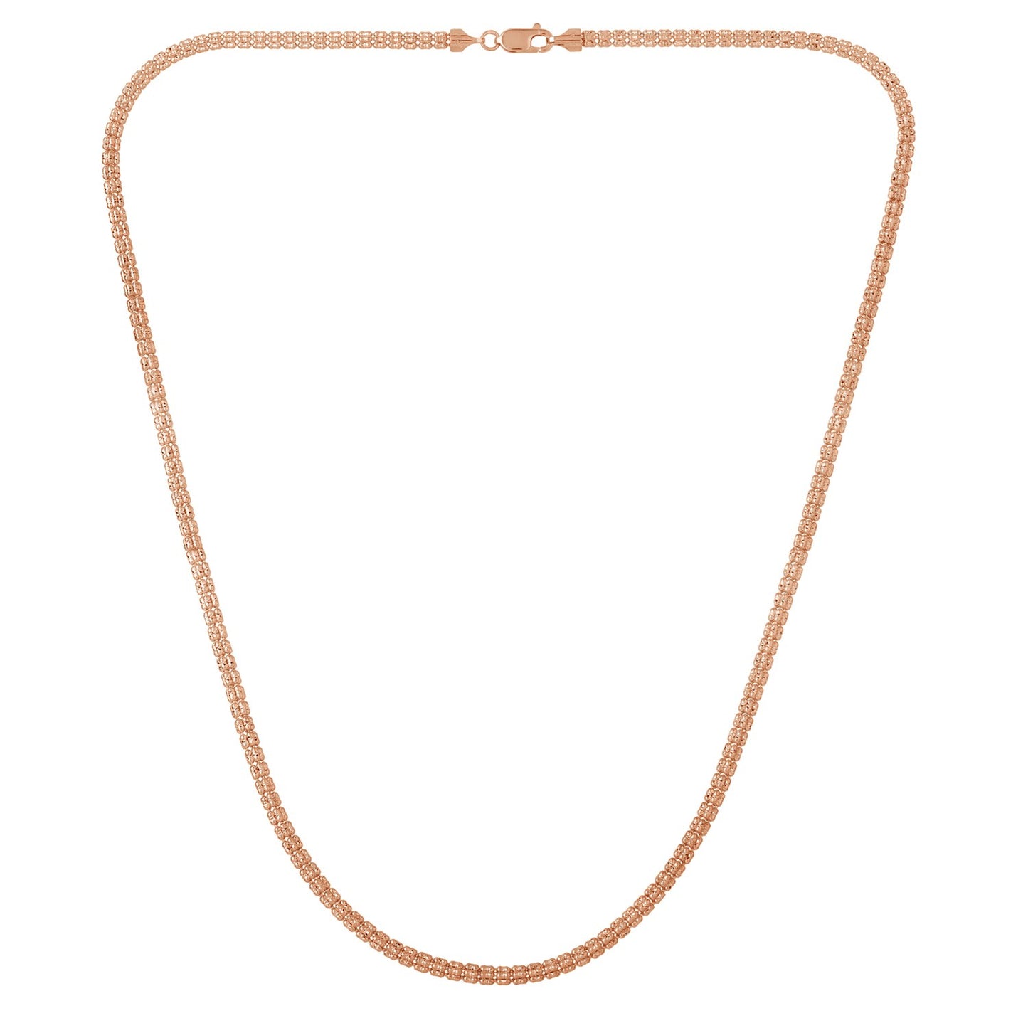 Ice Barrel Chain in 14k Rose Gold (3.10 mm) - The Best Accessory