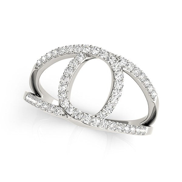 14k White Gold Diamond Loop Style Dual Band Ring (1/2 cttw) - The Best Accessory