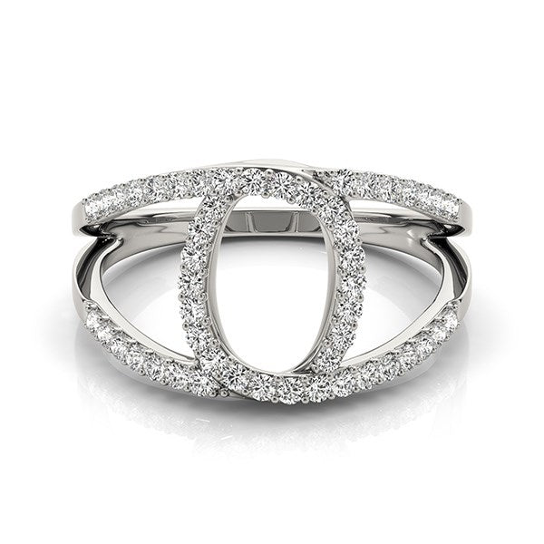 14k White Gold Diamond Loop Style Dual Band Ring (1/2 cttw) - The Best Accessory